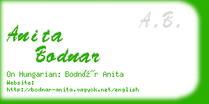 anita bodnar business card